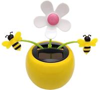 Solar Apple Blossom Bee Swinging Flower Ornament, Sunflower Windowsill Decoration with Dancing Honey Bee Toy