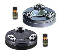 Solar Aromatherapy Diffuser - Car Model Design, Rotating Perfume Ornament | Air Menage for Auto Solar Powered Automatic Fragrance Device, Interior Accessory for