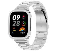 Solar Atomic Watches for Men Stylish Stainless Steel Integrated Metal Strap with Triple Bead Design for Watch 3 (Silver, One Size)