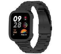 Solar Atomic Watches for Men Stylish Stainless Steel Integrated Metal Strap with Triple Bead Design for Watch 3 (Black, One Size)