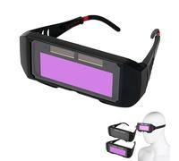 Solar Auto Darkening Welding Glasses, True Color Safety Goggles, PC Lens Welder Mask, Head-Mounted Eye Protection (Purple)