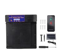 Solar Automatic Chicken Coop Door, Double Open Type Remote Control Timing Chicken Coop Door, Light Sensing Auto Opener with Anti Pinch Safety, HD LED Display for Duck Goose Farm Po (Black)