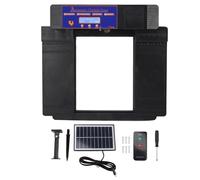 Solar Automatic Chicken Coop Door Professional Infrared Prevents Pinch Multi Modes Auto Coop Door with Timer Light Sensor and Remote Control for Poultry Chicken Duck Goose Plastic (Black)