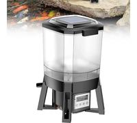 Solar Automatic Fish Feeder, 6L Electric Fish Food Dispenser, Smart Timer, Adjustable Feeding Distance and Duration, LCD Display, for 3-10mm Pellet Size