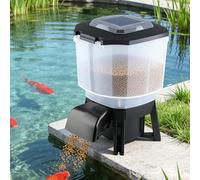 Solar Automatic Fish Feeder for Pond, Large Capacity 6 Gallon, Auto Pond Fish Feeder,Customizable Schedules Auto Timed, Automatic Dispenser for Vacation, Big Tank, Aquariums and Pond