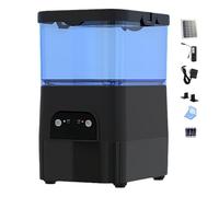 Solar Automatic Fish Food Dispenser, 2.8L Electric Timer Fish Feeder, WiFi APP Control, Multi Power Supply, Feed Every Other Day, Power-Off Memory, for Outdoor Ponds and Aquariums(Black)