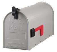 Solar Available Group ST100000 Standard Size Galvanized Steel Rural Mailbox U.S. Postmaster General Approved, Gray