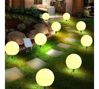 Solar Ball Lights Outdoor 6 Pack - 7 Color Changing Globe Fairy Garden Lights, Waterproof for Walkways, Christmas Yard, Patio Decoration (6 Pcs, φ12cm)