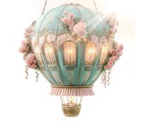 Solar Balloon Lantern - 10 Inch Hot Air Light, Acrylic Window Pendant, Outdoor Hanging Decoration | Creative Powered Lamp for Garden Patio Camping Wedding Farmhouse Home Blows, Enhanced Visual Appea