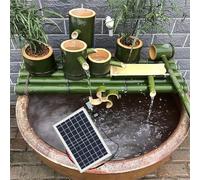 Solar Bamboo Fountain Kit - 3-Tier Water Feature with 10W Solar Panel, Pump, Water Filter & 2M Tube for Indoor/Outdoor Patio Decor, Eco-Friendly Garden Fountain
