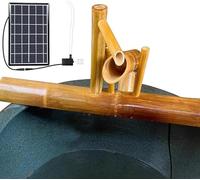 Solar Bamboo Fountain with Pump - Feng Shui Water Feature for Garden Decor, Backyard Oasis, Eco-Friendly Water Circulation System 20in(50cm)