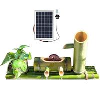 Solar Bamboo Water Fountain - Japanese Zen Garden Decor With Pump & Solar Panel, Outdoor Feng Shui Water Feature For Patio & Indoor Spaces 75cm