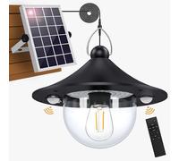 Solar Barn Light Indoor Outdoor Shed Lights Solar Powered with Remote & Motion Sensor, Waterproof Solar Hanging Pendant Lamp for Porch, Inside Home, Farmhouse, Gazebo, Chicken Coop, Daytime Available