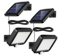 Solar Barn Light Outdoor Waterproof 56 LED 700Lum Shed Light Solar Security Flood Lights Motion Detector IP65 120° Sensor Angle Solar Powered for Patio Barn Garden Pathway Yard Lawn Balcony(Pack of 2)