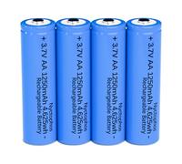 Solar Battery 3.7V AA Batteries 1250mah Solar Light Battery Rechargeable Batteries for Solar Lights,Flashlight,Wall Lantern (4 Pack)
