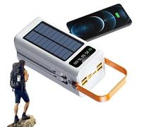 Solar Battery Bank - Portable External Battery, 120W Power Supply | 50,000mAh Survival Gear with Built-in Light Cables, 4 Outputs, 3 Inputs for Mobile Devices