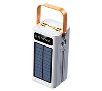 Solar Battery Bank - Powerbank Wireless Tablets | 120W External Battery Pack, 50000mAh Survival Gear With Light Built-in Cables 4 Outputs And 3 Inputs For All Mobile Devices Road Trip Hiking Backpacki