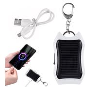 Solar Battery Bank, Solar Charger for Mobile Phone, 1500 mAh Outdoor Charger, Waterproof, Fast Charging, Portable Charger, Key Ring, Built in Super Clear Torch for Camping