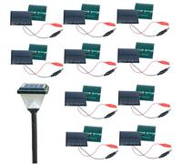 Solar Battery Chargers, 10Pcs Mini Solar Panels, 150mA 3V Panel with Cable, Weather-Proof Practical, for Making Lawn Lights Low-Power Appliances Science Projects, Small Panels