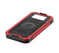 Solar Battery Pack - Wireless Charging Station, 10000mAh High Capacity Juice, IP66 Water Resistant Case, USB Port Hub, Adventure Gear Accessory, Large Orange Trim For Backpacking Fishing