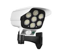 Solar Battery Powered, Fake Security Camera, Dummy Cameras, Outdoor LED Solar Light Simulation Monitoring Solar Human Body Induction Wall Motion Sensor Spotlight,4PCS
