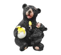 Solar Bear Garden Statue - Bear Solar Light Figurine | Resin Bears Sculpture Black Bears Figurine, Loving Bearr Figurines Lights, Resin Gardens Sculpture Solars Bearr Statue LED Bee Hive Garden Decor