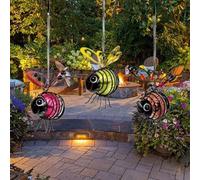 Solar Bees Lights Outdoor,Hanging Bee Solar Garden Light,LED Ant Lantern Decoration,Insect Bees Garden Decoration,Outside Bugs Lamp Garden Ornaments for Backyard Patio