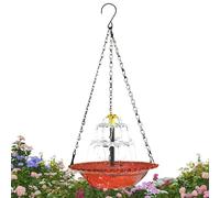 Solar Bird Bath Aesthetic Waterfall with Chain Hook