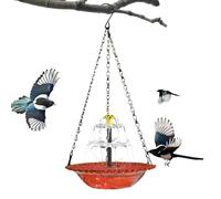 Solar Bird Bath Fountain - 18" & 9" Outdoor Grade PP Bowl | Waterfall Bird Bath Basin With Chain Hook, Gardens, Patios, Hanging Energy Fountain