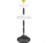 Solar Bird Bath Fountain 2.5W Polycrystalline Panel Water Pump with 9 Interchangeable Nozzles Three-Layer Spray Pattern for Garden Pool Outdoor Decor