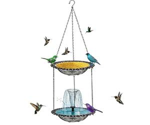 Solar Bird Bath Fountain | Decorative Solar Waterfall with Feeder for Garden, Pool, Patio & Yard | Eco-Friendly Outdoor Water Feature for Home Landscaping