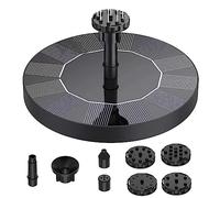 Solar Bird Bath Fountain Pump, Upgrade Solar Fountain with 6 Nozzle, Free Standing Floating Solar Powered Water Fountain Pump for Bird Bath, Garden, Pond, Pool, Outdoor (Black)