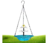 Solar Bird Bath Fountain | Weather Resistant with Chain Hook - Solar Powered Bird Waterfall Fountain - Outdoor Patio Balcony Garden Observing