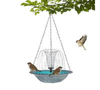 Solar Bird Bath - Hangable Hummingbird Shower Bowl with Solar Fountain Pump for Continuous Water Flow, Eco-Friendly Outdoor Water Feature for Garden Patio Backyard, Resin Material, 9.25x9.25x18inches