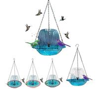 Solar Bird Bath With Cascade Fountain,Hanging Water Feature For Outdoor, Hummingbirds & Wild Birds,Solar Pump Included, Attracts Birds To Garden(Grey)