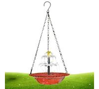 Solar Bird Bath with Chain Hook Weatherproof Bowl