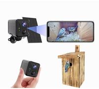 Solar Bird Box Camera with Night Vision - Wireless Nest Box Camera for Birds with Solar Panel & WiFi - Infrared Wildlife Cam for Birdhouses - Compact & Easy to Install - Garden Gift for Bird Lovers