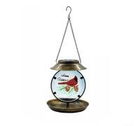 Solar Bird Feeder Garden Light Iron Craft Outdoor Decor | for handcrafted Iron, Weather-resistant, Dusk-to-dawn LED, Hanging Garden Accent, Attracts Birds