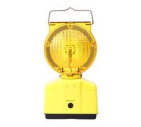 Solar Blink Road: Rechargeable LED Road Flasher with Solar Panel, Orange Flashing Construction site lamp with Metal mounting Bracket
