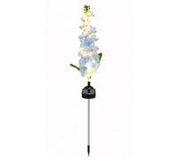 Solar Blue Delphinium Stake Light - 20 LED Warm White Garden Flower Light, Outdoor Decorative Solar Light for Pathway, Patio, Lawn & Flower Beds, Tall Floral Garden Lighting