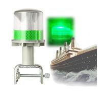 Solar Boat Navigation Lights - Waterproof LED Marine Navigation Lights, Solar Powered Red & Green Bow and Stern Lights for Kayak, Pontoon, Canoe, Fishing Boat-Green