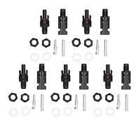 Solar Branch Connectors UV Resistant Reusable Male Female Header Board End Connector for Solar Panel Connection PPO Plastic Copper Material 5 Sets 40 Pcs (PV-BMC（1000V）)