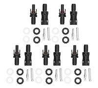 Solar Branch Connectors UV Resistant Reusable Male Female Header Board End Connector for Solar Panel Connection PPO Plastic Copper Material 5 Sets 40 Pcs (PV-15BMC（1500V）)