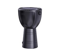 Solar BT Speaker Portable Wireless Outdoor Speaker African Drum Shape Flashlight Lighting Function for Camping Hiking Parties Eco-Friendly Blue (Black)
