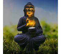 Solar Buddha Ornaments, 10.6inch Buddha Statue Outdoor, Zen Garden Buddha Statues with Solar Lights, Solar Buddha Ornaments for The Home Spiritual Meditation Fengshui Decor(Buddha-2)