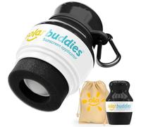 Solar Buddies Grab & Go Travel Bundle, Carabina Clip & Cleaning Brush - Refillable Roll on Sponge Sunscreen, Suncream & Lotion Applicator For Kids, Adults & Families - Holds 100ml (Full Black Bag Set)