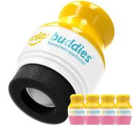 Solar Buddies Sunscreen Applicator - Pink Pack of 4 - BPA-Free Refillable Roll on Sponge Sunscreen, Suncream & Lotion Applicator For Kids, Adults & Families - Holds 3.4fl oz, Perfect Size for Travel