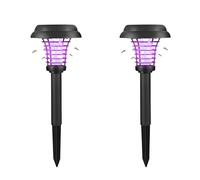Solar Bug Zapper,Mosquitos Killer Lamp Lighting,Fly Zapper,Waterproof Outdoor Mosquito & Flying Insect Killer for Moths, Gnats, Flies, Solar Powered Trap for Backyard,Garden,Patio (2pcs-C)