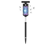 Solar Bug Zapper Outdoor, 2000V Fly Zapper Electric Solar Powered 2000mAh Mosquito Trap Killer with Night Light Function for Patio Garden Backyard (black)