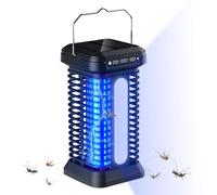 Solar Bug Zapper Outdoor, Electric Fly Zapper, IPX4 Waterproof Mosquito Killer, 360° Mosquito Control, Hanging Insect Catcher with LED Night Light for Home, Kitchen, Garden